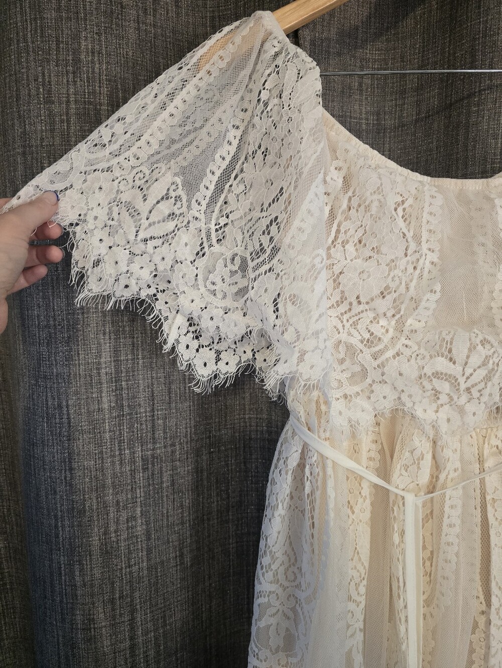Baltic Born Caroline Off White Boho Lace Maxi Dress In XL - Picture 6 of 9
